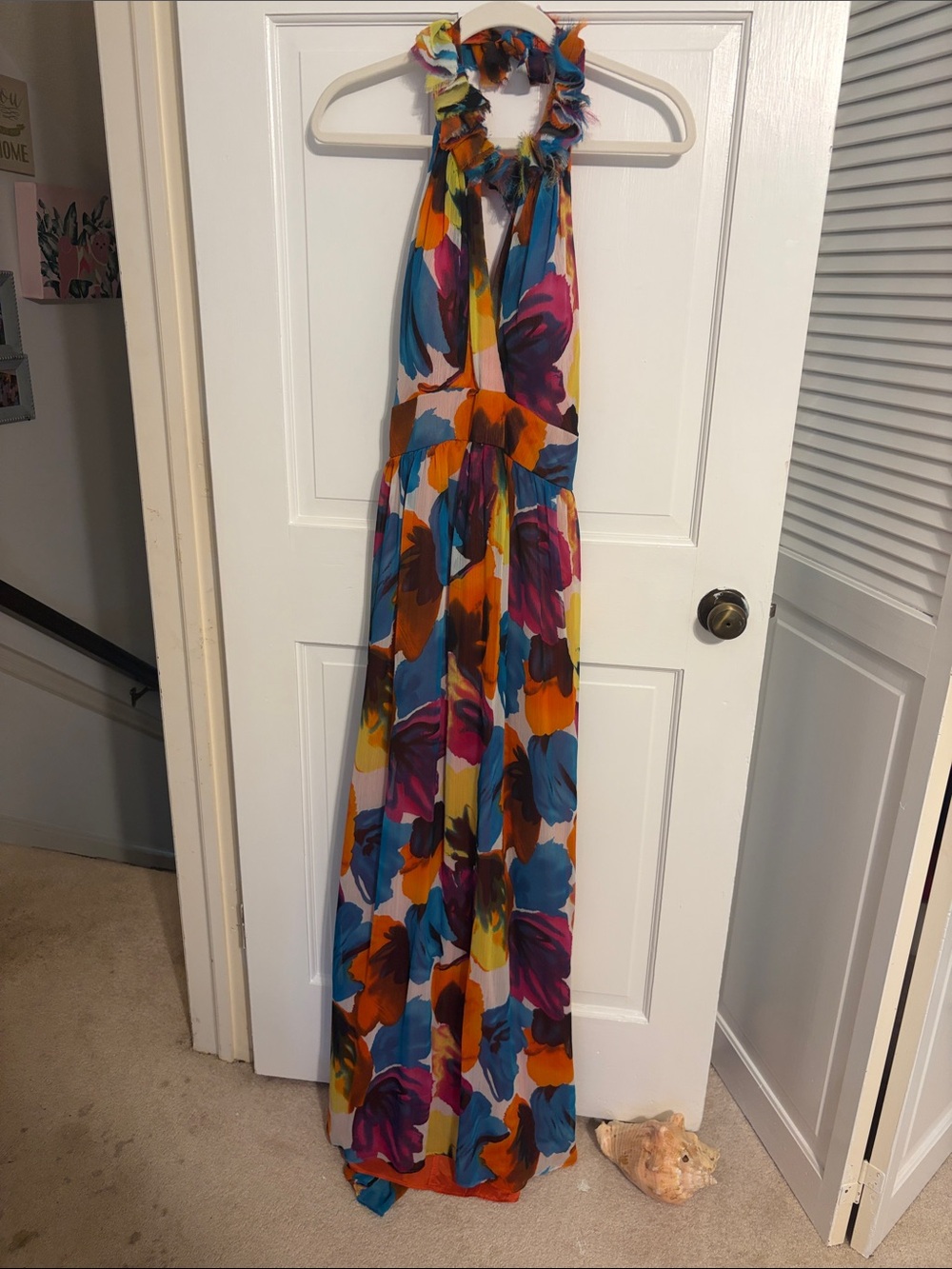Floral Halter Maxi Dress in Multicolor